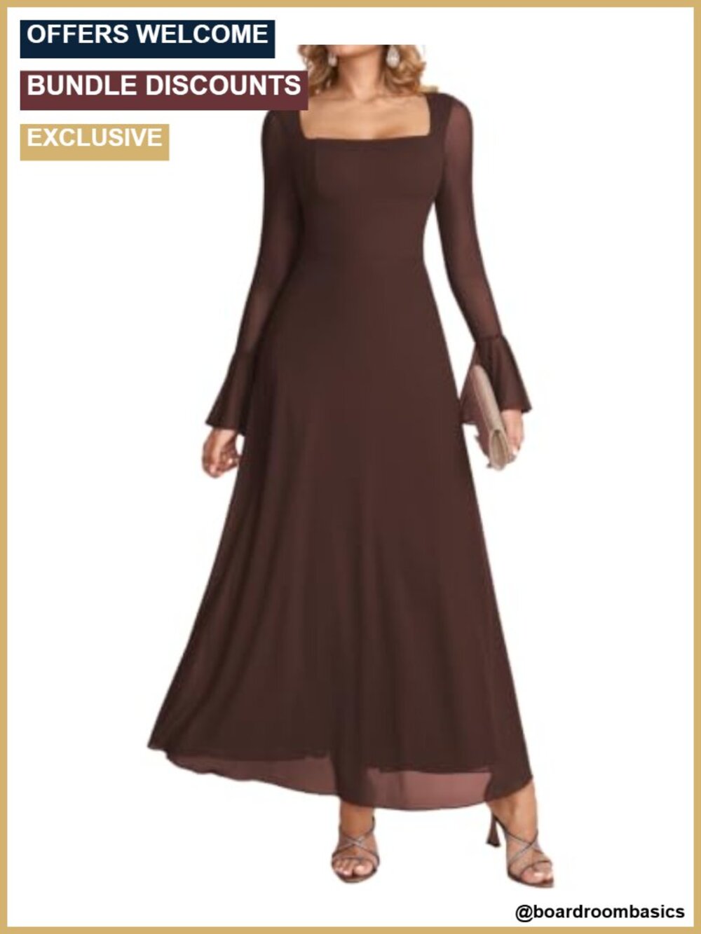 XinFSh Women's Fall Long Sleeve Flowy Formal Wedding Guest Maxi Dress